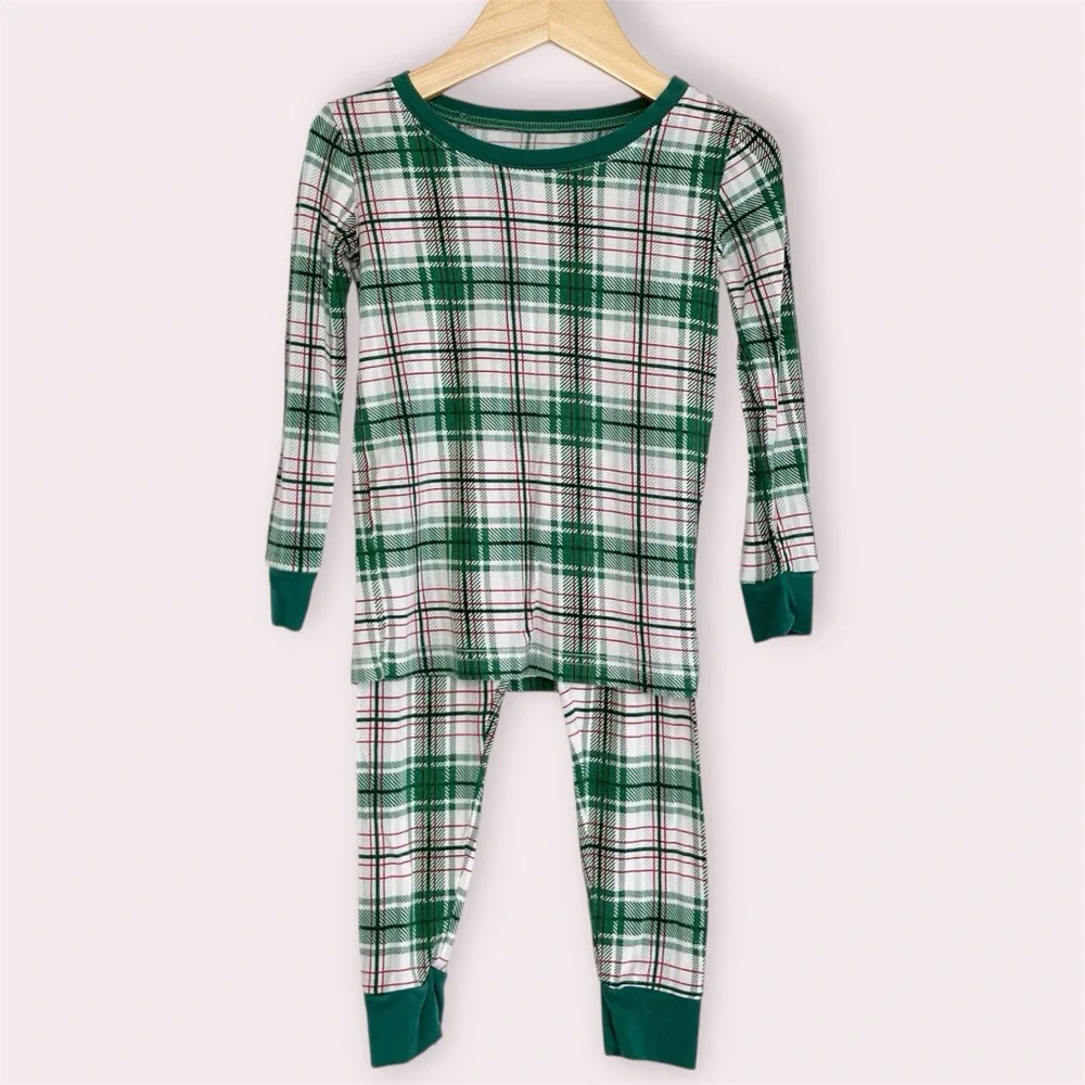 Little Sleepies Noel plaid 2 piece‎ pajama set Christmas size 2T
